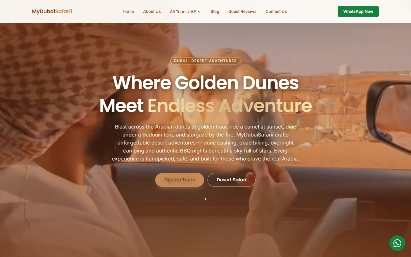 MyDubaiSafari, Dubai desert safari tours website